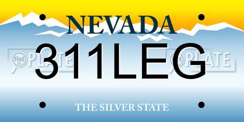 311LEG Nevada License Plate