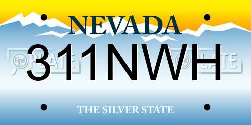 311NWH Nevada License Plate