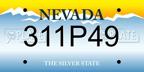 311P49 Nevada License Plate