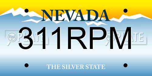 311RPM Nevada License Plate