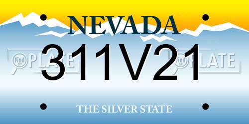 311V21 Nevada License Plate