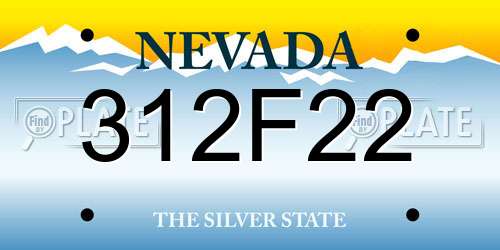 312F22 Nevada License Plate