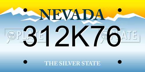312K76 Nevada License Plate
