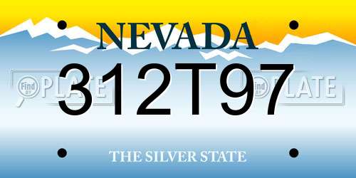 312T97 Nevada License Plate
