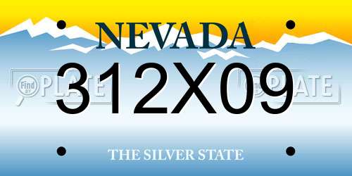 312X09 Nevada License Plate