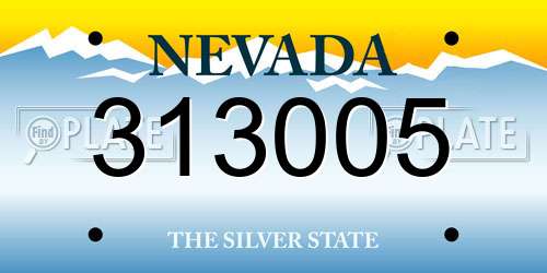 313005 Nevada License Plate