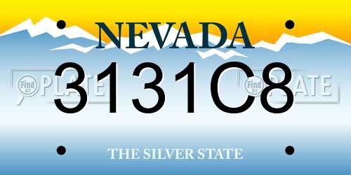 3131C8 Nevada License Plate