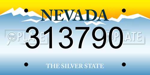 313790 Nevada License Plate