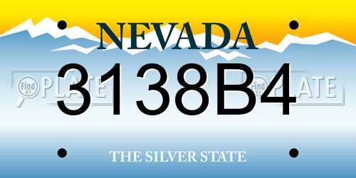 3138B4 Nevada License Plate