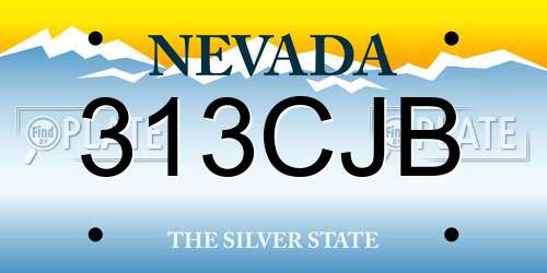 313CJB Nevada License Plate