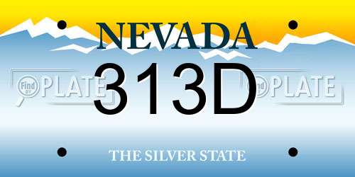 313D Nevada License Plate