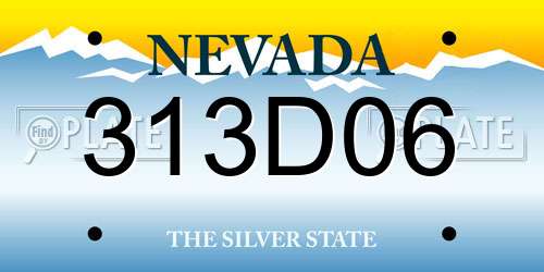 313D06 Nevada License Plate