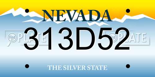313D52 Nevada License Plate