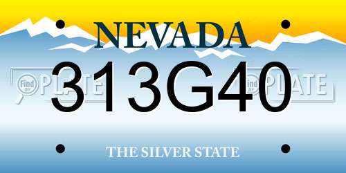 313G40 Nevada License Plate