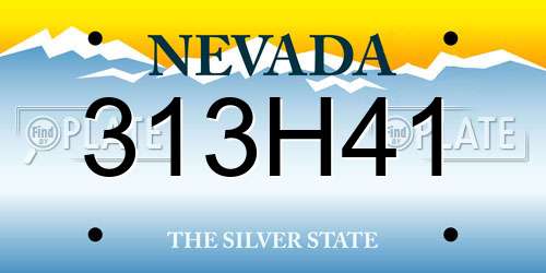 313H41 Nevada License Plate