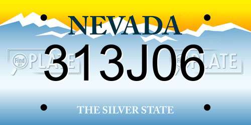 313J06 Nevada License Plate