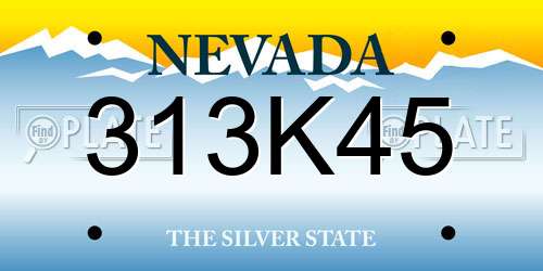 313K45 Nevada License Plate