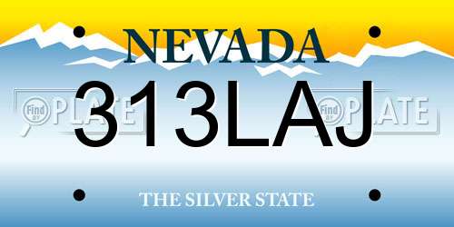 313LAJ Nevada License Plate