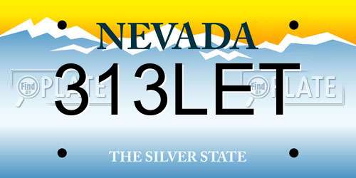 313LET Nevada License Plate