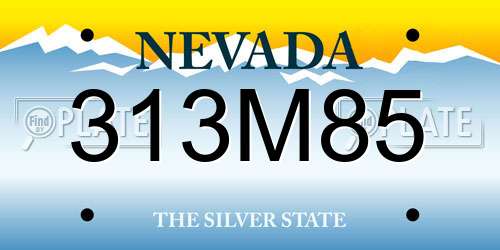 313M85 Nevada License Plate