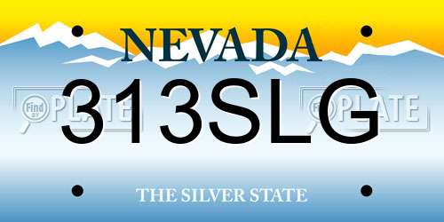 313SLG Nevada License Plate