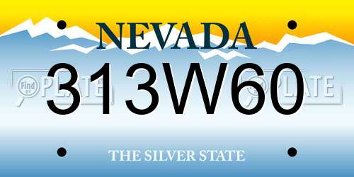 313W60 Nevada License Plate