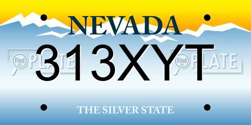 313XYT Nevada License Plate