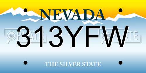 313YFW Nevada License Plate