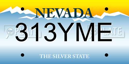 313YME Nevada License Plate