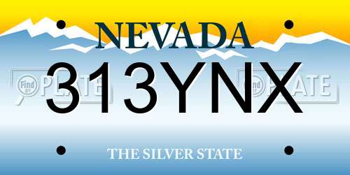 313YNX Nevada License Plate