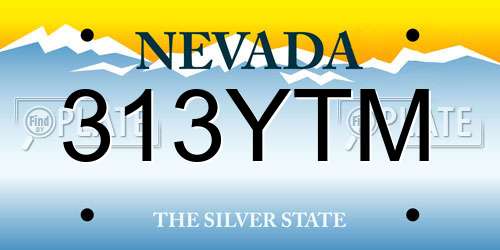 313YTM Nevada License Plate