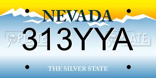 313YYA Nevada License Plate