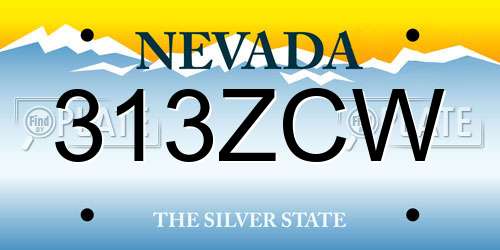 313ZCW Nevada License Plate