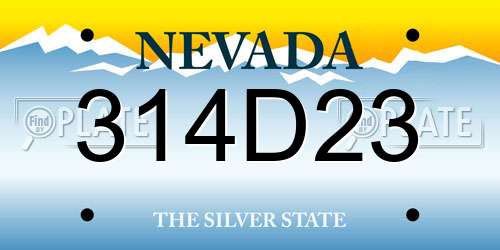 314D23 Nevada License Plate