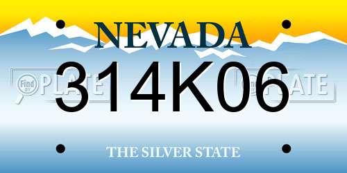 314K06 Nevada License Plate