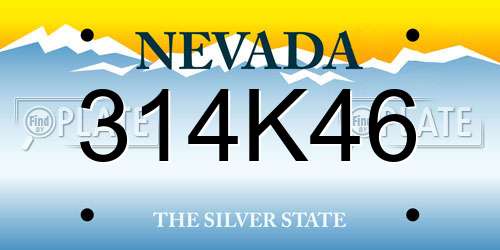 314K46 Nevada License Plate
