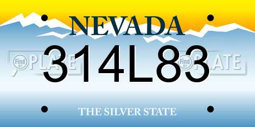 314L83 Nevada License Plate