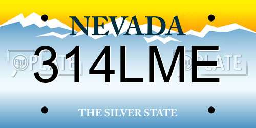 314LME Nevada License Plate