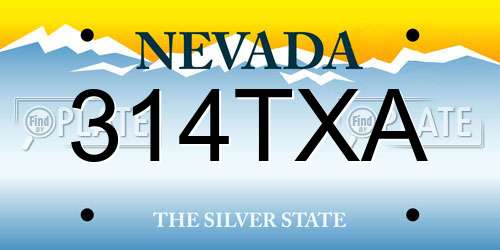 314TXA Nevada License Plate