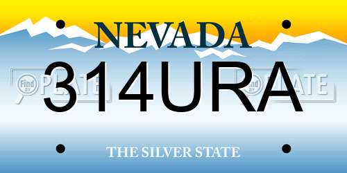 314URA Nevada License Plate