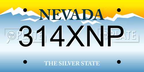 314XNP Nevada License Plate