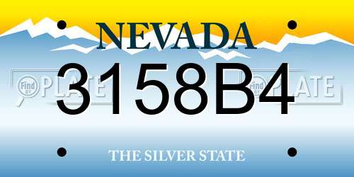 3158B4 Nevada License Plate