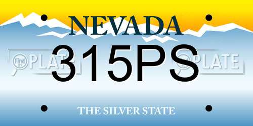 315PS Nevada License Plate