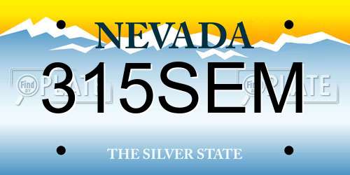 315SEM Nevada License Plate