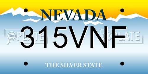 315VNF Nevada License Plate