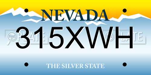 315XWH Nevada License Plate