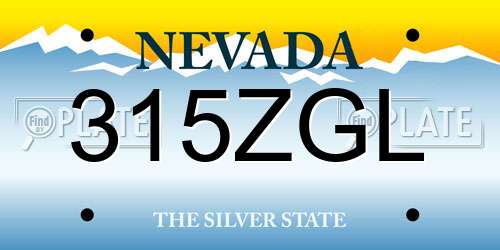 315ZGL Nevada License Plate
