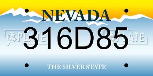 316D85 Nevada License Plate