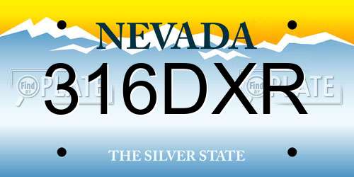 316DXR Nevada License Plate