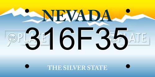 316F35 Nevada License Plate